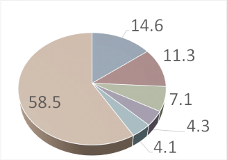 об'єм ринку та ринкові частки основних учасників на ринку спортивних товарів(%)