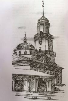 г.троицк. мечеть, рисунок с фотографии