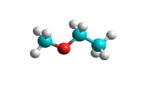 пространственное изображение молекулы метилэтилового эфира