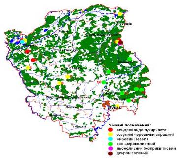 поширення на території волинської області видів флори черемського природного заповідника