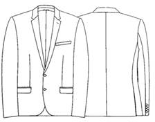 эскиз модели мужского пиджака с сечениями