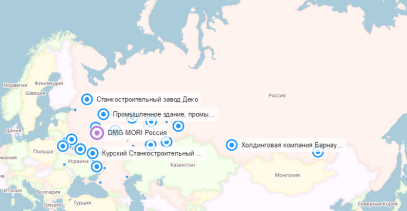 карта расположения станкостроительных заводов рф