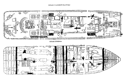 план главной палубы и трюма