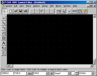 экран редактора p-cad symbol editor