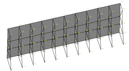общий вид модели на эвм сборной водоподъемной низконапорной щитовой плотины