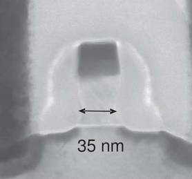 фотография транзистора, выполненного по 65-нанометровому технологическому процессу