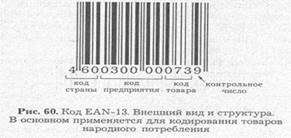 ean-13. внешний вид и структура. в основном применяется для кодирования товаров народного потребления