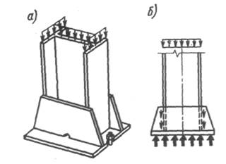 конструктивное решение шарнирного опирания колонны на фундамент
