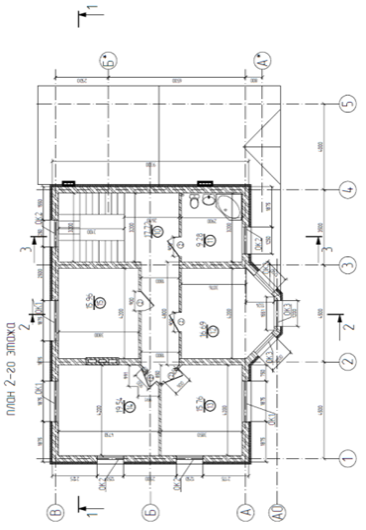 план 2-го этажа двухэтажного жилого дома (коттеджа)