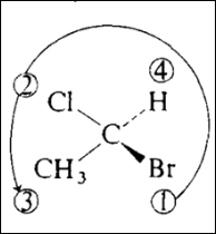 конфигурация (на примере s- энантиомера 1-бром-1-хлорэтана)