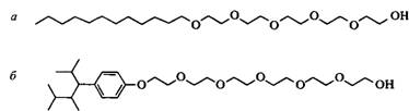 структуры нормальных этоксилированных спиртов и этоксилированного нонилфенола
