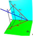 определение положения прямой по точке и углам наклона к плоскостям проекций x