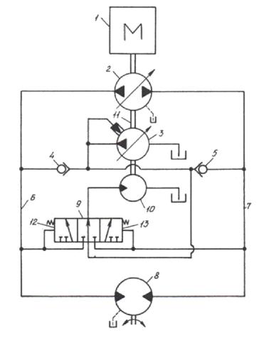 принципиальная схема гидромеханической системы рекуперации энергии