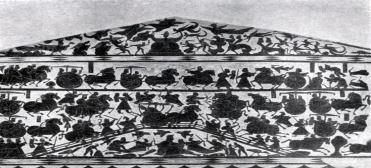 битва на мосту. рельеф из гробницы у лян-цы. провинция шаньдун. период хань. 147 г. н. э
