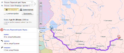 определение расстояния от перми до санкт-петербурга