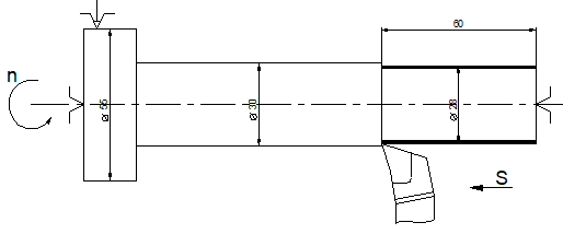 схема установки заготовки при обработке поверхности ш28 мм