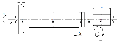 схема установки заготовки при обработке поверхности ш22 мм